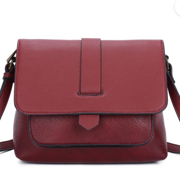 Ampere Handbags - Sophisticated Brown and Red Crossbody Bag